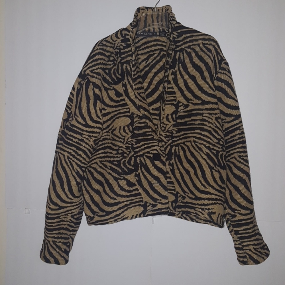 New Identity Tapestry Pattern Zebra Jacket SZ L